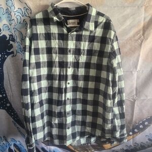 Goodfellow & Co Men's Mint and Navy Plaid Shirt